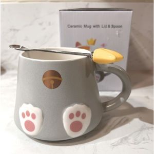 Cat paw print wide bottom mug cup